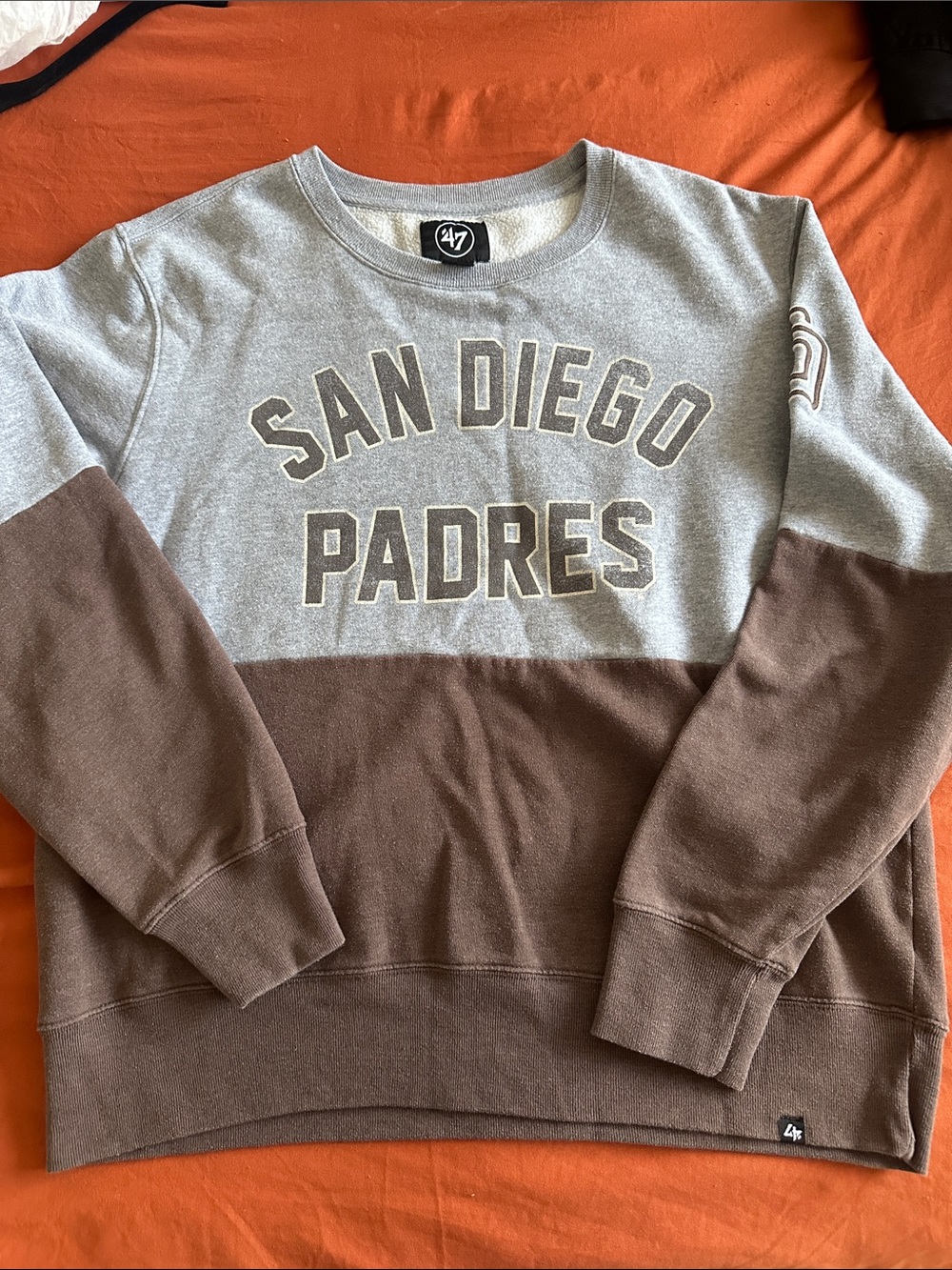 47 San Diego Padres Two-Tone Crewneck - Gray & Brown